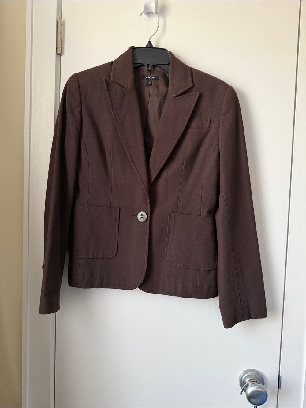 Jacob Brown Cotton Blend Blazer Women jacket Size:1/2